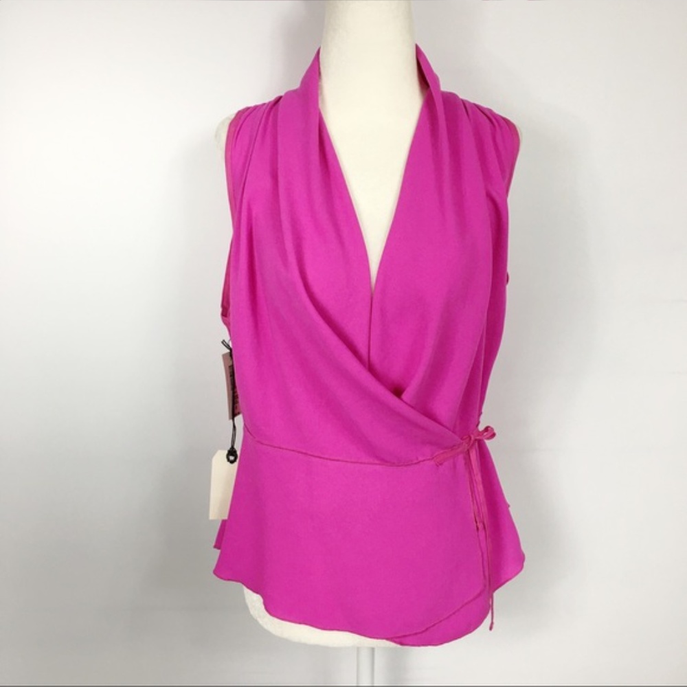 Wilfred Medea Neon Flamant Pink Wrap Blouse